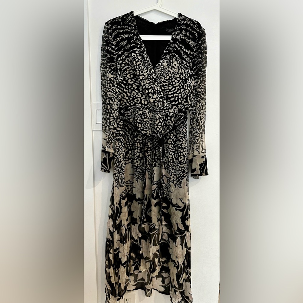 AllSaints Long Sleeve Dress Printed